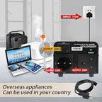 Yinleader Voltage Converter 800W Step Up/Down Transformer 110/120V to 220/230/240V for use European, UK and More Overseas appliances in The US/CA/MX [110V US Power Cord Included Only, No 220V Cord]