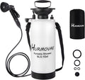 2.1 Gallon (8L) Portable Shower, 10 Spray Modes Pressurized Beach Shower with Nylon Insulated Sleeve, Camping Shower for Travel & Sand Rinse, Surf Shower, Portable Water Sprayer, White