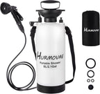 2.1 Gallon (8L) Portable Shower, 10 Spray Modes Pressurized Beach Shower with Nylon Insulated Sleeve, Camping Shower for Travel & Sand Rinse, Surf Shower, Portable Water Sprayer, White