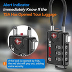 Open Alert TSA Approved Luggage Locks, 6 Pack, Easy Read Dials with Alloy Body.