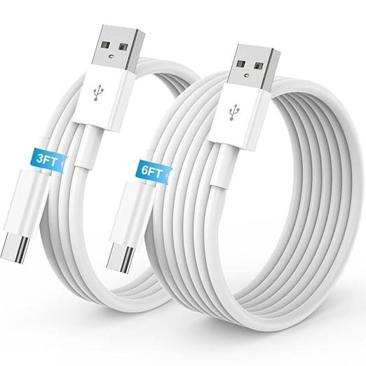USB to USB C Cable, 2Pack [3FT+6FT] Car Carplay Charging for iPhone 17 Charger Cord, for Apple 17 Air/16/15/Pro/Pro Max/Plus USB A to Type C Cable, for iPad Pro 12.9/11, Air 5th/4th Gen