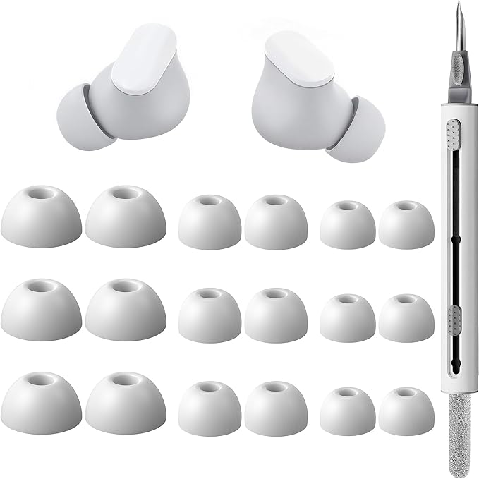 9 Pairs Replacement Ear Tips for Beats Studio Buds/Fit Pro/Studio Buds+, 3 Sizes (S/M/L), Soft Silicone Beats Earbud Accessories, Fit Charging Case (White)