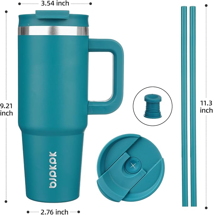 BJPKPK 30 oz Insulated Tumbler With Lid And Straw Stainless Steel Tumblers Cup With Handle For Women And Men,Laguna