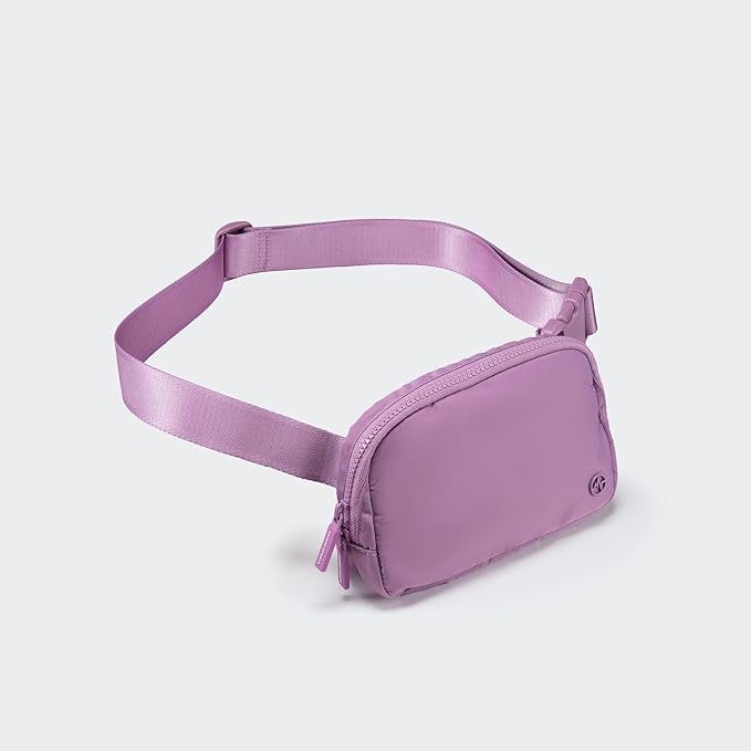 Pander Two Way Zipper Fanny Pack Nylon Everywhere Belt Bag for Women, Water Repellent Waist Packs, Crossbody Bags with Adjustable Strap (Light Purple).