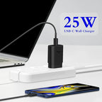 GUUSMART Type C Charger 2-Pack 25W Type C Fast Charging Block with 6ft USB C Charger Cable Compatible with Galaxy S26 S25 S24 S23 S22 S21/Phone 17/16/16 Pro Max/15/15 Pro Max/15 Plus-Black