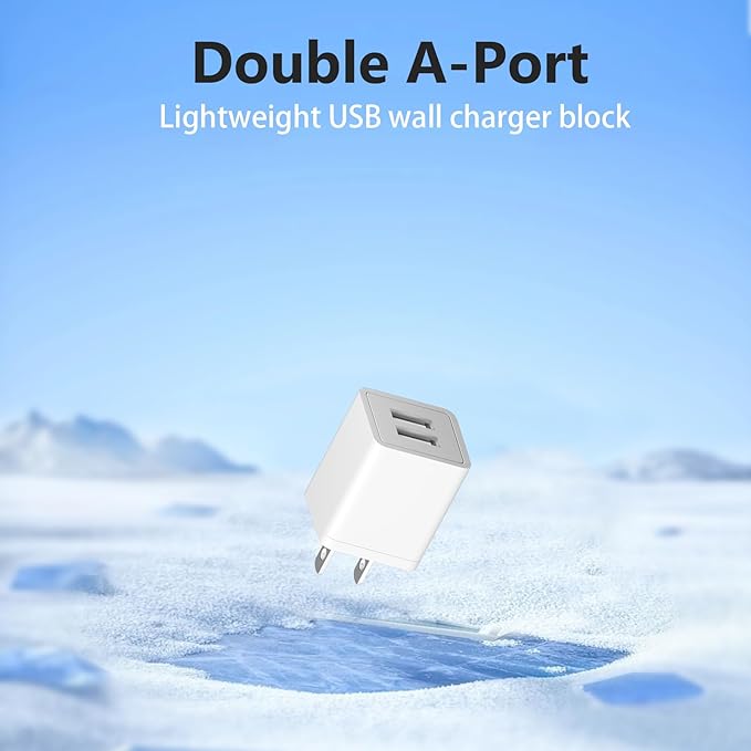USB Charger Block for Apple iPhone Air 17 16 15 14 13 12 11 Pro Max, 10W USBA Fast Charging Cube Plug Brick for Apple Watch iPhone iPad Airpods and More, 1Pack 2A USB-C Power Adapter, White