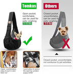 Tomkas Small Dog Sling Carrier - Classic Pocket & Classic Strap - Wrap Carrier - for 3-10 lbs Pets(Black)