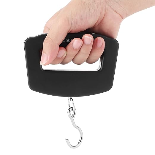 Digital Luggage Scale, Portable Electronic Hanging Scale with LCD Display, 110 lb/50 kg Capacity for Travel