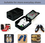 Travel Shoe Bags, Foldable Waterproof Shoe Pouches Organizer-Double Layer (4 Black Shoe Bags)