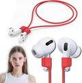 Mooyavia 1 Pack Ultra Strong Magnetic Anti-Lost Straps for AirPods, Colorful Soft Silicone Sports Lanyard Compatible with AirPods 1&2 / AirPods 3rd / AirPods Pro 1st&2nd Gen, Neck Rope Cord - Red