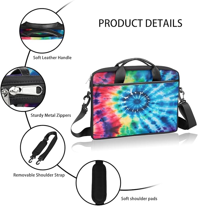 Laptop Shoulder Bag for Women Men, Waterproof Computer Case Messenger Bag Briefcase for Business Office Travel