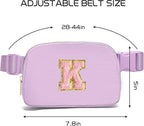 Gitus Initial Belt Bag Fanny Pack Crossbody Bag for Girls Birthday Gifts Age 8-10 Teen Girl Gifts Trend Stuff Personalized Letter Gifts for Daughter Sister (Lavender-K)