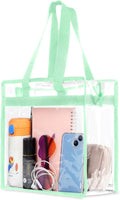 Hoiny Clear Bag for Stadium Events Approved, 12x6x12 Large Transparent Tote Bag with Zipper for Gym Concert Sports Festivals