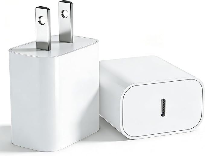 USB C Charger Block, 2Pack for iPhone 17 16 Fast Charging Plug for Apple 20W Type C Power Adapter Plug Box for iPhone 17 16 15 14 13 12 11 Pro Max XS X XR SE Plus, for iPad USBC Wall Charge Cube Brick