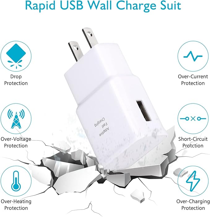 Android Phone Charger Samsung Charger Fast Charging Cord with 10FT USB Type C Cable for Samsung Galaxy S23/S23 Ultra/S22/S21/S20/S20+/S10/S10+/S10e/S9/S9+/S8/S8Plus/Edge/Active/Note 8/9/10/20