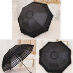 WANLIAN Folding umbrella Travel Umbrella Folding UV Resistance Lace Parasol Umbrella Sun Umbrella For Women Girls sunshades with lace decoration