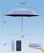 LMUGOOS 3 Pack Travel Mini Umbrella Small Compact, Portable Umbrella with UV Protection UPF 50+, Rainproof & Sunproof Folding Umbrella, Backpack & Pocket-Friendly
