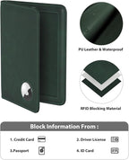 Stouchi Airtag Passport Holder – Track Your Passport, RFID Blocking Travel Wallet for Men, Slim All-in-One Organizer for Secure International Travel (Green)