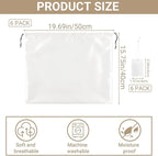 Q&J Fabric Co. 6 Pack Satin Dust Bags for Purses and Handbags - Purse Storage Organizer with Drawstring, Dustproof Travel Storage Pouches for Handbags, Shoes, Boots & Clothes (15.7"x19.7", White)