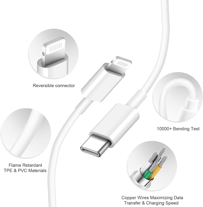 10FT iPhone 14 13 12 Charger Fast Charging 20W PD USB C Wall Charger with 10FT Fast Charging Cable Compatible iPhone 14/13/12/11/Pro/Pro Max/Mini/Xs Max/XR/X, iPad