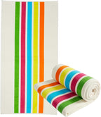Loon & Lake Luxury Beach Towels Set of 2 - Retro Stripes | 2 Pack 30" x 60" | Crafted from 100% Combed Cotton | Ultra Plush & Super Soft | Retro Collection 1984