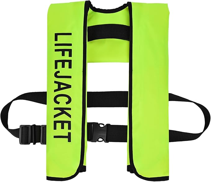 Adult Automatic Inflatable Kayak Vest PFD,Water Sports Vest for Boating Fishing Kayaking SUP Paddleboarding（fit Weight Below 330 lbs）