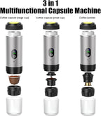 6-in-1 Portable Electric Espresso Machine–20Bar Self‑Heating camping coffee maker with 7500mA Battery,Display,compatible with Large/Small Capsules&Coffee Powder for Travel,Camping,Car&Office