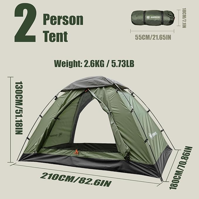 Backpacking Tent for Camping 1-5 Person Hiking Ultralight Tent for Waterproof Windproof Outdoor Two Doors Tents Easy Quick Setup Lightweight Instant Tents