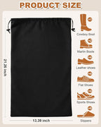 4 Pcs Shoe Bags for Travel, 21.2"x13.3" Large Boot Bags for Cowboy Boots, Washable Velvet Dust Bag with Drawstring for Dress Shoes, Handbags and Clothing, Suitable for Travel and Home Storage