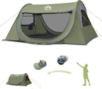 Night Cat Pop-up Camping Tent: 2 Person Tent Waterproof Instant Easy Setup Tunnel Tent
