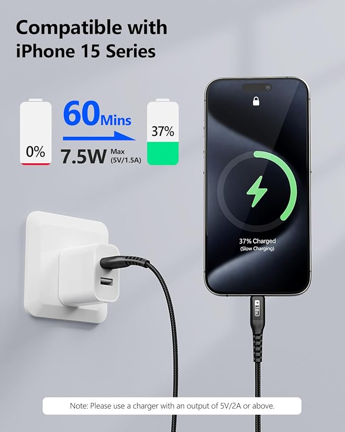 SUNGUY USB C Cable 1.5FT [3Pack] 3A USB to USB C Cable Fast Charging Data Sync Braided Compatible with iPhone 16 15 Pro/Pro Max/Plus, Samsung Galaxy S23/S22/S21, Note10/9, USB C Devices, Black