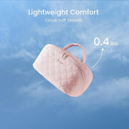 LOVEVOOK Travel Makeup Bag for Women, 2Pcs Puffer Waterproof Cosmetic Organizer, Large Capacity Pouch Open Flat Small Toiletry Bag with Brush Compartment & Handle (Pink-A, Medium)
