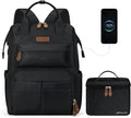 Maelstrom Travel Backpack for Women Men,Laptop Backpack Fits 15.6-17.3 Inch Laptop, Nurse/Work Bag with Insulated Lunch Box (Black)