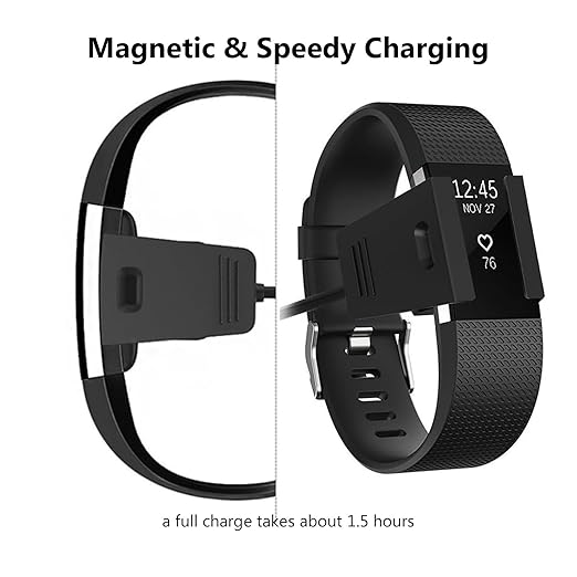 Fast Wall Charger for Fitbit Charge 2 Replacement Charger Dock Compatible Fitbit Charge 2 Heart Rate + fb407 Smart Watch USB Charging Cable Cord