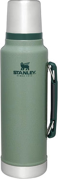 Stanley Classic Legendary Vacuum Bottle 1.5 qt | Wide Mouth with Leakproof Cup Lid | Keep Drinks Hot or Cold | Packable for Travel | Insulated Stainless Steel Thermos | BPA-Free | Hammertone Green