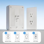 Multi Plug Outlet Extender Surge Protector Adapter, 6 Outlet with 4 USB Ports (2 USB C) 980J Power Strip Wall Charger Spaced for Travel Home Office, Dorm Room, White
