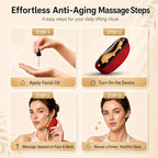 ZDEER GS5 Electric Heated Gua Sha Facial Sculpting Tool with Vibration, LED Red Light Therapy Face & Neck Massager, Skin Firming Device, Premium Gift for Women Mom, Includes 2 × 10ml Massage Oil, Red