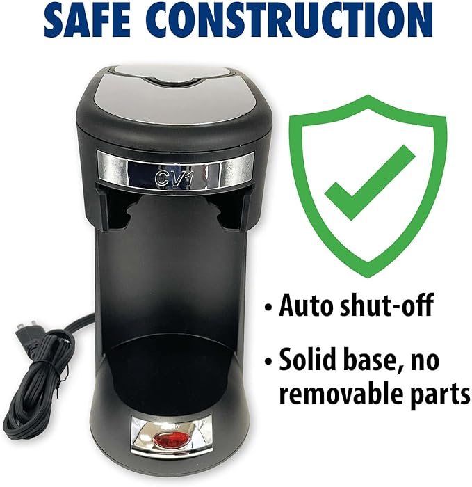 Café Valet Single Serve Coffee Maker, Brews 10 Ounces of Coffee or Hot Water, Compatible with Café Valet Coffee Packs