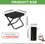 Portable Ultralight Travel Stool Camping Chair Fishing Stool - Gray Carbon Steel and Keychain, Handbag Style Pocket Foldable