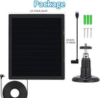 Solar Panel Charger for Ring Camera, Compatible with Ri ng Stick Up Cam, Stick Up Cam Pro, Ring Spotlight Cam Plus/Pro, 6W5V 13ft Charging Cable (Black-2Pack)