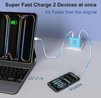 90W GaN USB C Charger Block [3 Pack],6-Port USB C Wall Charger Fast Charging 45W PD Power Adapter for MacBook Air/iPad Pro/iPhone 17Pro Max/Samsung Galaxy S24 Ultra/Tabs for Home Travel