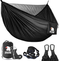 Covacure Camping Hammock - Lightweight Double Hammock, Hold Up to 772lbs, Portable Hammocks for Indoor, Outdoor, Hiking, Camping, Backpacking, Travel, Backyard, Beach (Black)