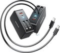 SUPERONE Retractable iPhone Charger, 4-Port USB C Charger Block, iPhone Chargers Fast Charging with Dual USB C Cable, Wall Chargers for iPhones 17/16/15/14/13/12/11 Series, Pad, Samsung, Pixel - Black