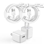 iPhone Charger, 10FT 2 Pack Long Lightning Cable【Apple MFi Certified】Extra Long 10Foot Fast Charging Lightning Cord USB Wall Charger Adapter Block for iPhone 14/Pro/Pro Max/Plus/13/12 11/Xs/XR/X iPad