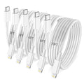 5Pack(3/3/6/6/10FT) USB C to Lightning Cable [Apple MFi Certified] iPhone Fast Charger Power Delivery Type C Charging Cord Compatible with iPhone 14 13 12 11 Pro Max X XS XR 8 7 6s Plus SE iPad,White