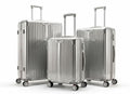 Gabbiano Macan 3 Piece ABS Luggage Set – Expandable Hardshell Suitcase with Add-A-Bag Strap, TSA Lock & 8-Wheel Spinners – Lightweight (20" Carry On, 26" Medium, 30" Large) (Silver, 3-Piece set)
