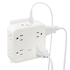BN-LINK Multi Plug Outlet Extender with 8 Outlets 3 USB Ports (1 USB C), Surge Protector 800 Joules, 4-Sided Multiple Plug Expander Outlet Splitter for Home, Office, 15A/1875W, White