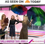TUMELLA Strongest Windproof Travel Umbrella (Compact, Superior & Beautiful), Small, Wind-Tested, Light & Portable, Automatic Folding Rain Umbrella, Durable Premium Grip, Fits Car and Backpack