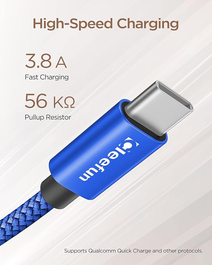 CLEEFUN Short USB C Cable 1ft, 5-Pack USB A to Type C Charger Cord Fast Charging for iPhone 17 16 15 Pro Max Air Plus, for Samsung Galaxy S25 S24 S23 S22 S21 S20 A17 A16 A15 A56 A55 A26 A35 A36 A71