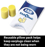 3M Ear Plugs, 200 Pairs/Box, E-A-R Classic 310-1001, Uncorded, Disposable, Foam, NRR 29, For Drilling, Grinding, Machining, Sawing, Sanding, Welding, 1 Pair/Pillow Pack